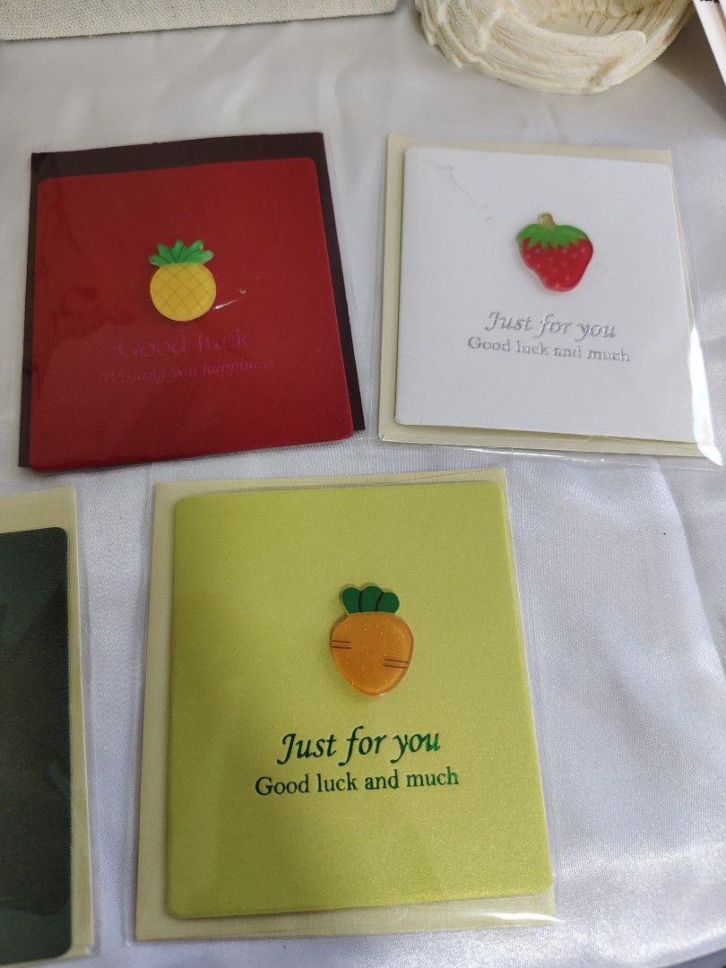 Fruit-themed Greeting Cards with Envelope & Message Paper| Gift Cards 💝|Good Luck| Just For You| For Jewelry Orders from the Store