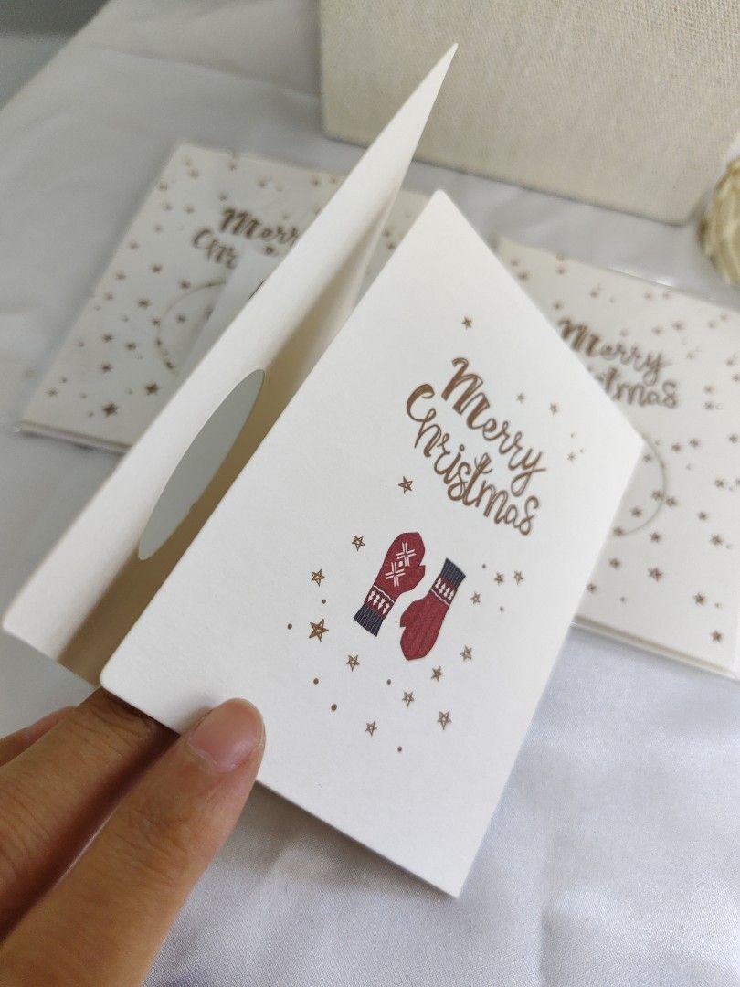 GIFT Cards with Envelope 🎁 🎄 Christmas Greeting Cards with Mittens Design| For Jewelry Orders from the Store