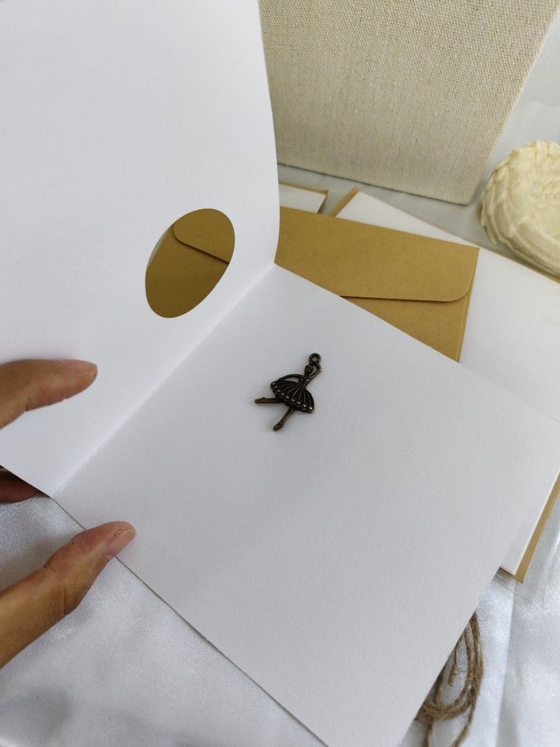 Gift Cards with Envelope 💝 Best Wishes Greeting Cards with Ballerina Charm| For Jewelry Orders from the Store