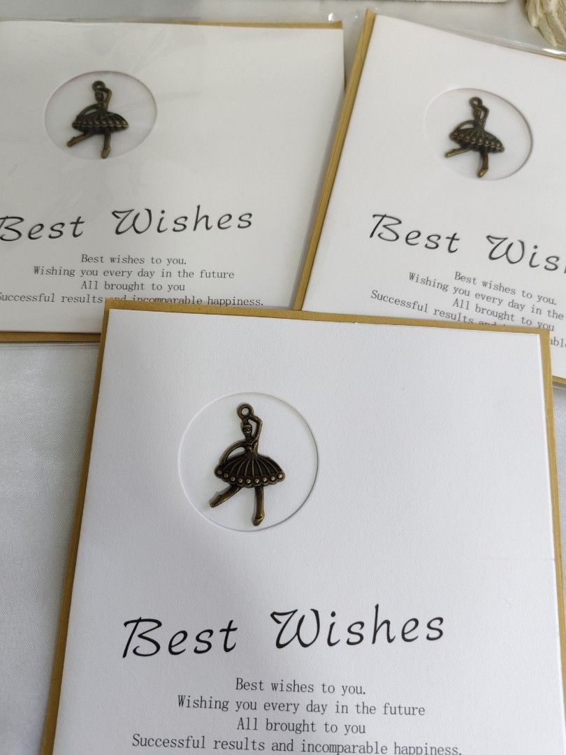 Gift Cards with Envelope 💝 Best Wishes Greeting Cards with Ballerina Charm| For Jewelry Orders from the Store