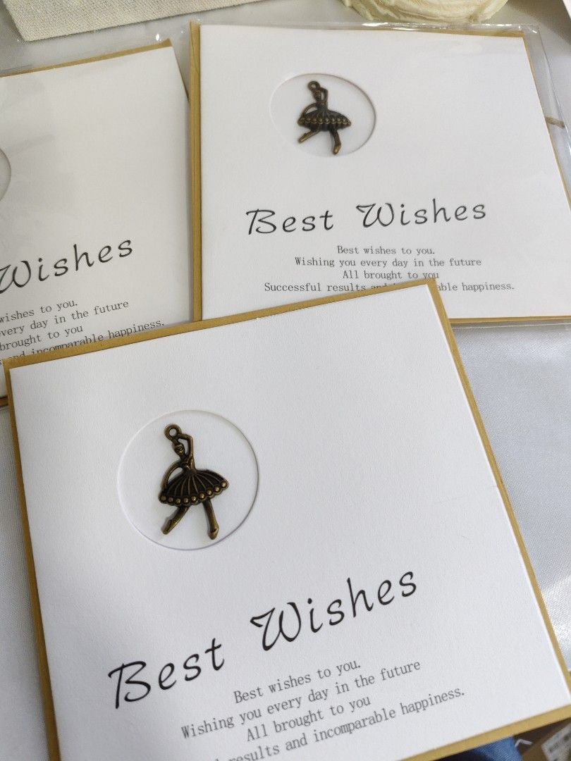 Gift Cards with Envelope 💝 Best Wishes Greeting Cards with Ballerina Charm| For Jewelry Orders from the Store