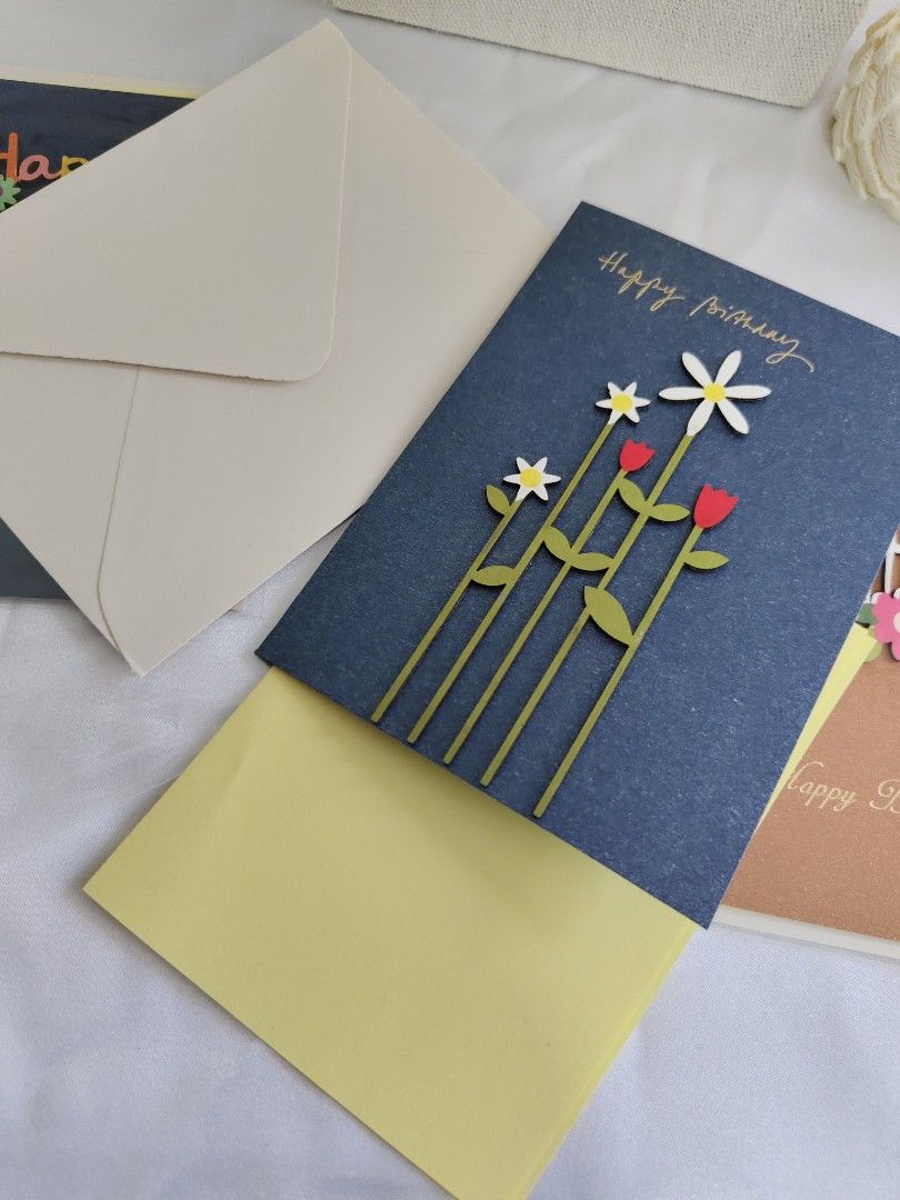 Greeting Cards - Birthday 🎂 Cards with Envelope and Message Paper|3D Floral Pattern| For Jewelry Orders from the Store