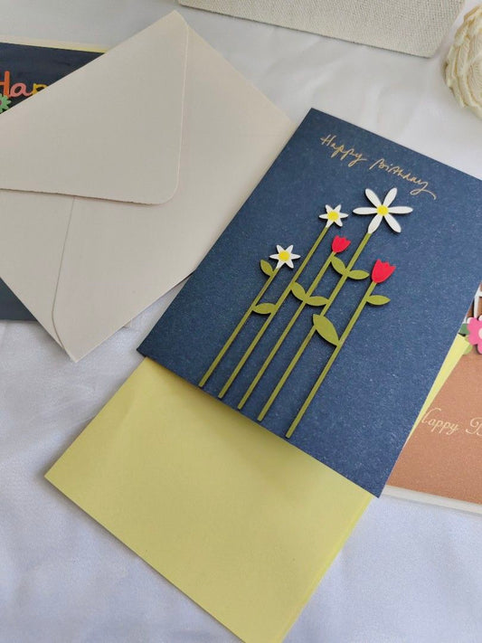 Greeting Cards - Birthday 🎂 Cards with Envelope and Message Paper|3D Floral Pattern| For Jewelry Orders from the Store