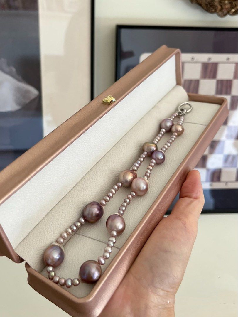 Handmade |Original Design | Purple Majesty | Freshwater Pearl Necklace |Baroque Pearl |Baby & Big Pearl Mixed|Purple