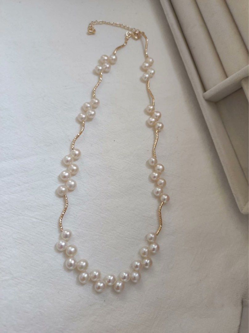#PN613 Lace Garden |Freshwater Pearl Necklace |Lace Design|Bun Pearls |Elegant & Small Surprise