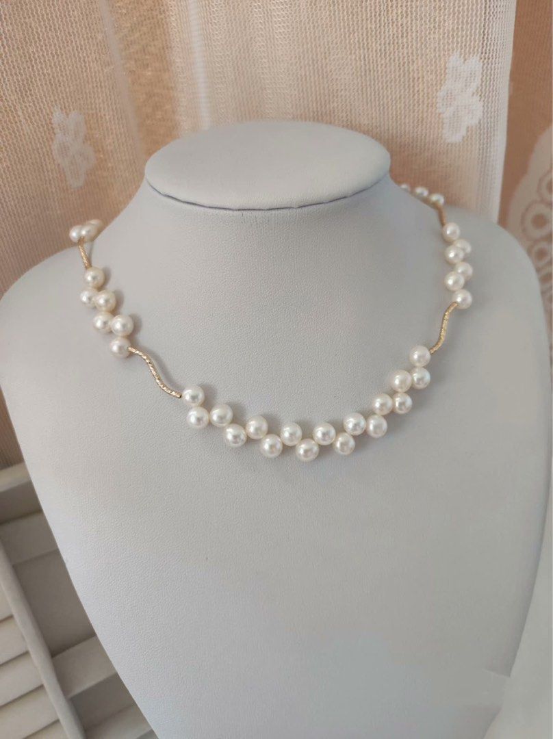 #PN613 Lace Garden |Freshwater Pearl Necklace |Lace Design|Bun Pearls |Elegant & Small Surprise