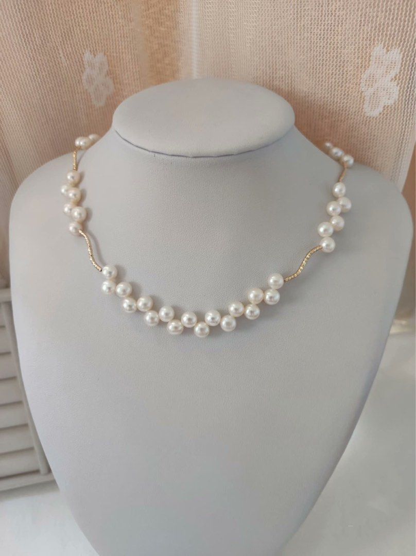 #PN613 Lace Garden |Freshwater Pearl Necklace |Lace Design|Bun Pearls |Elegant & Small Surprise