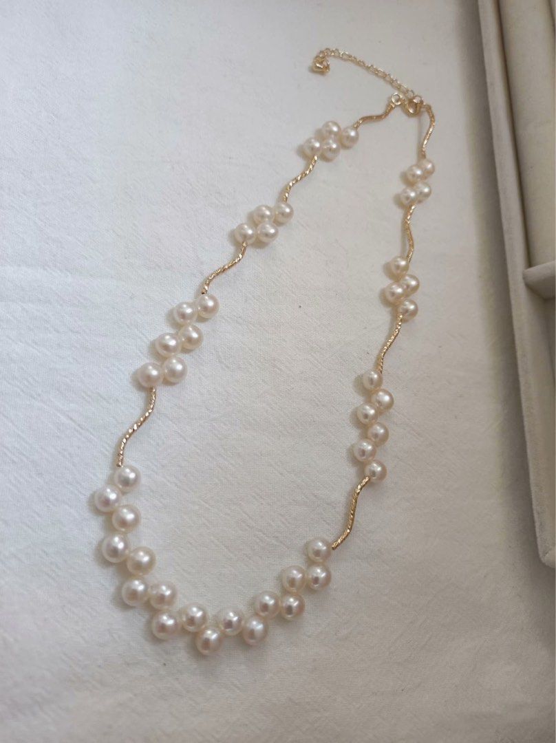 #PN613 Lace Garden |Freshwater Pearl Necklace |Lace Design|Bun Pearls |Elegant & Small Surprise