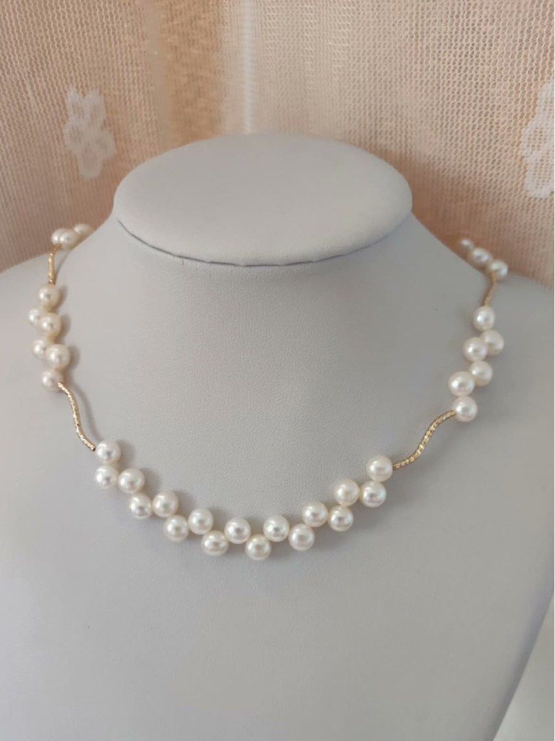#PN613 Lace Garden |Freshwater Pearl Necklace |Lace Design|Bun Pearls |Elegant & Small Surprise