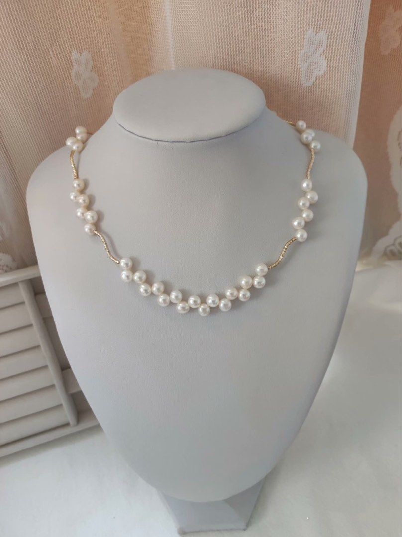 #PN613 Lace Garden |Freshwater Pearl Necklace |Lace Design|Bun Pearls |Elegant & Small Surprise