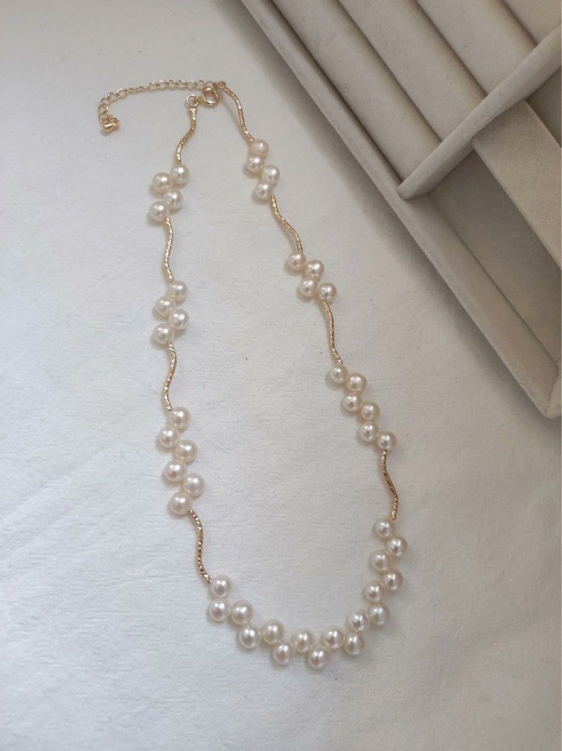 #PN613 Lace Garden |Freshwater Pearl Necklace |Lace Design|Bun Pearls |Elegant & Small Surprise