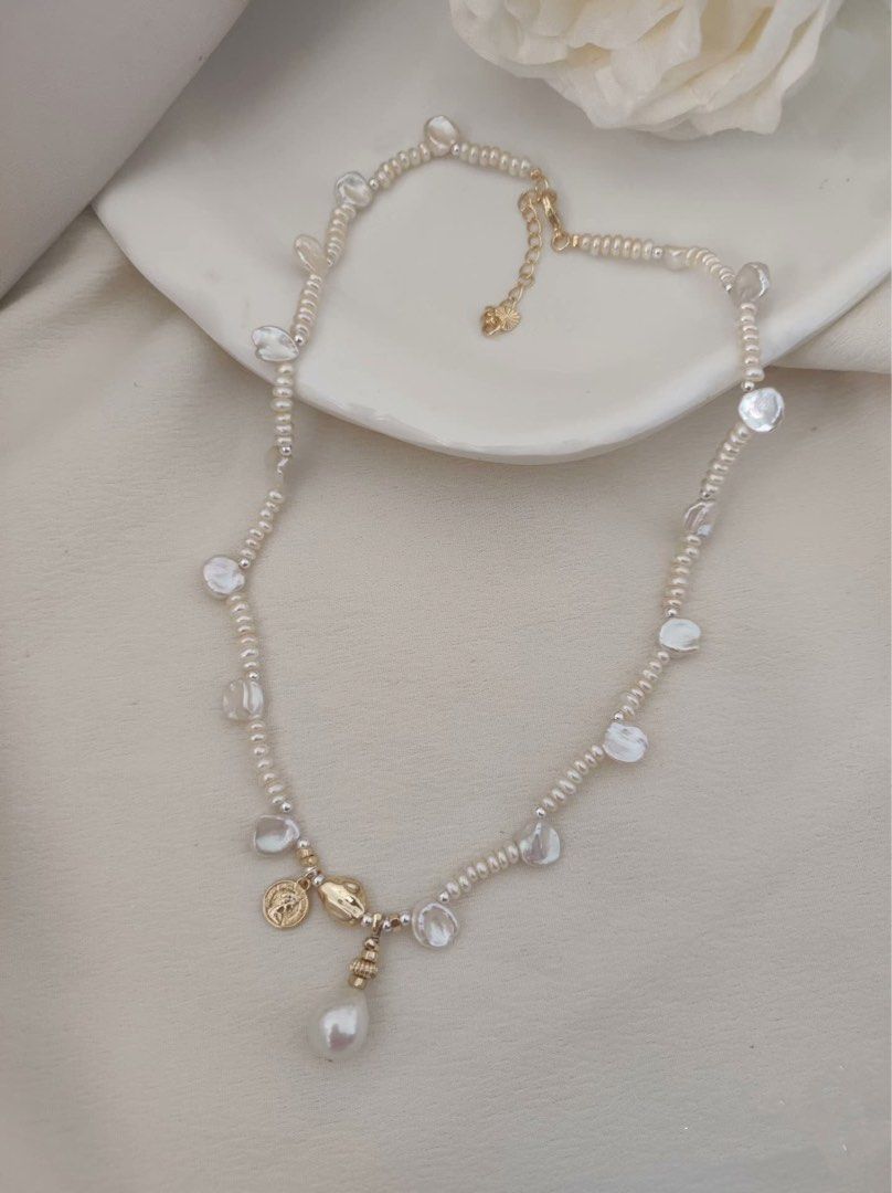 #PN516 Little Wonder |Freshwater Pearl Necklace |Flower Petal Pearl |Baby Baroque Pearl |Pendant with Mirror like Lustre