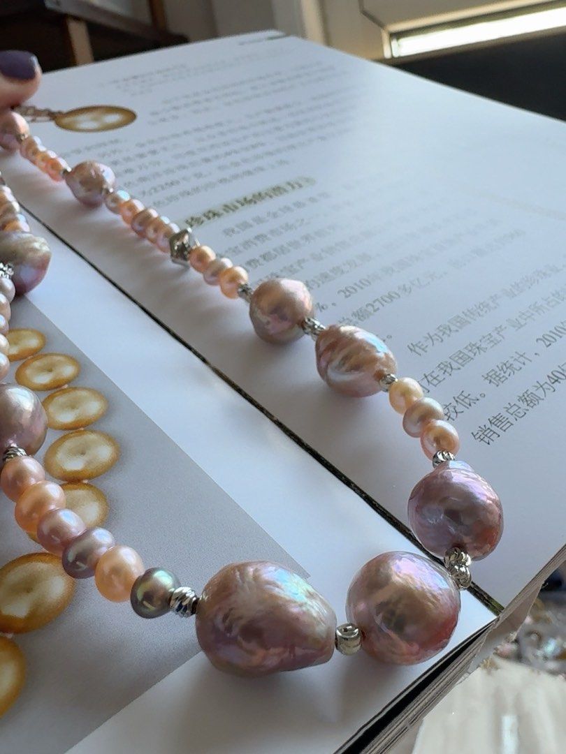 #PN497 Luxe Minimal| Freshwater Pearl Necklace | Lustrous Big Baroque | Wrinkled Pearl | Mixed Sizes