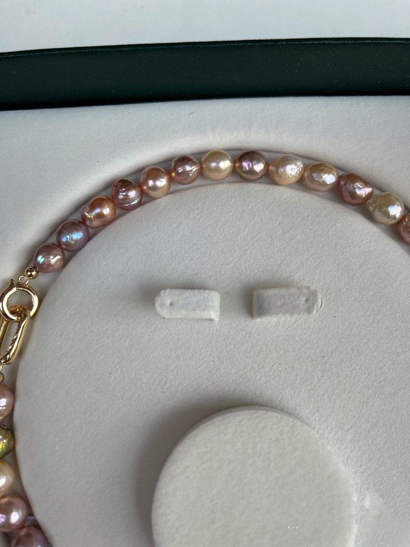 #PN468 [Clearance Sale] Mixed Coloured Wrinkled Freshwater Baroque Pearl Necklace |10mm|Free Delivery|Minimalist