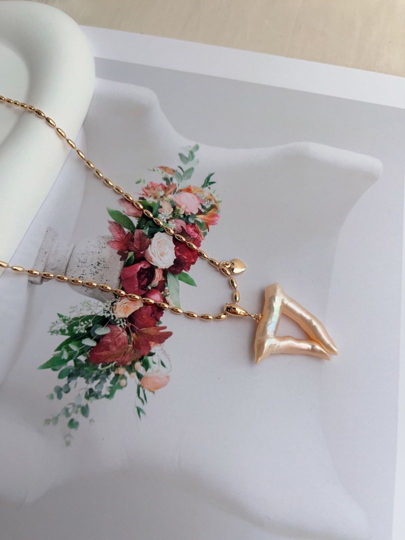 #PN1009 Freshwater Pearl Necklace | Big Heart 💓 Shape| 40+5cm| Special & Unique | Detachable Pendant