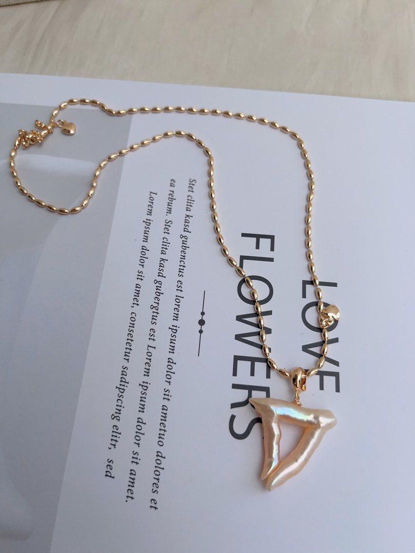 #PN1009 Freshwater Pearl Necklace | Big Heart 💓 Shape| 40+5cm| Special & Unique | Detachable Pendant