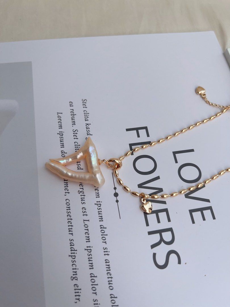 #PN1009 Freshwater Pearl Necklace | Big Heart 💓 Shape| 40+5cm| Special & Unique | Detachable Pendant