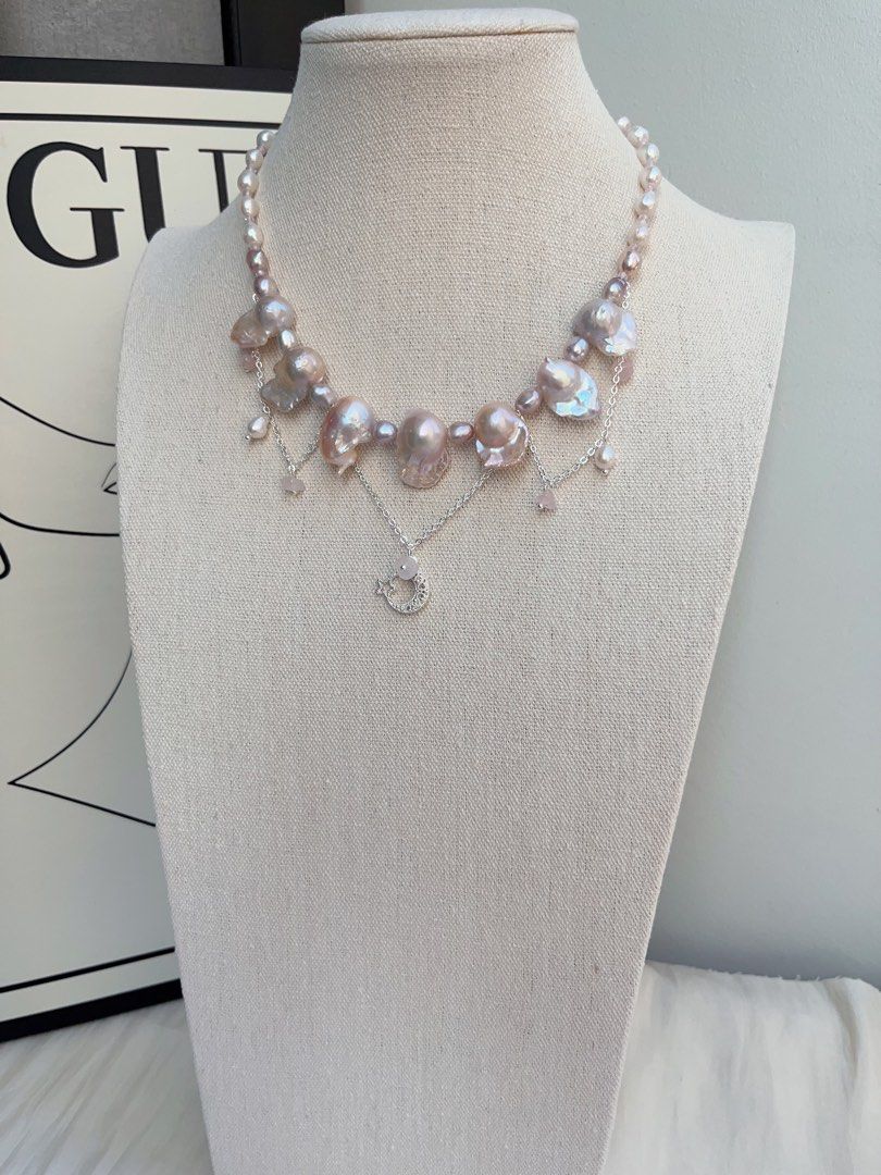 #PN1040 Freshwater Pearl Necklace | Pink Bubble | Pink Lustre Fishtail Baroque | Rose Quartz | Ultimate Tenderness | 40+5cm| Treat Yourself Well