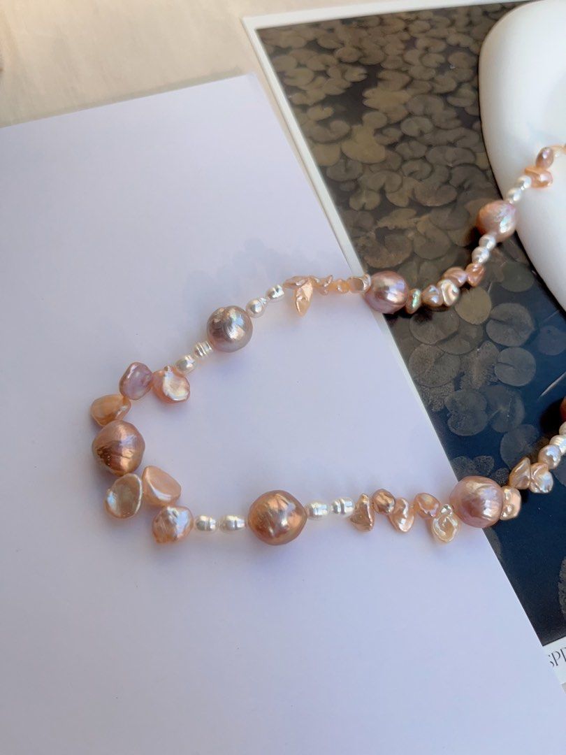 #PN1050 Freshwater Pearl Necklace | 10mm Round Baroque | 48cm Long| Lustrous Petals| Please Yourself | Christmas 🤶 Gift