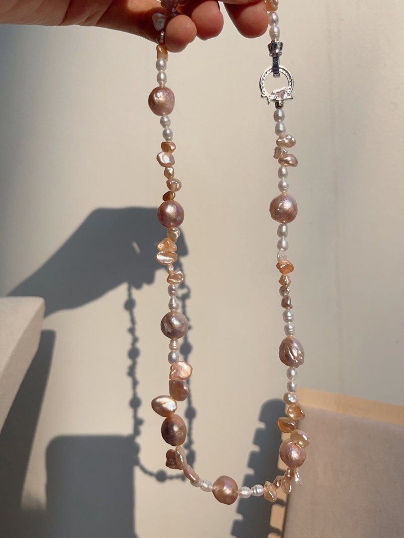 #PN1050 Freshwater Pearl Necklace | 10mm Round Baroque | 48cm Long| Lustrous Petals| Please Yourself | Christmas 🤶 Gift