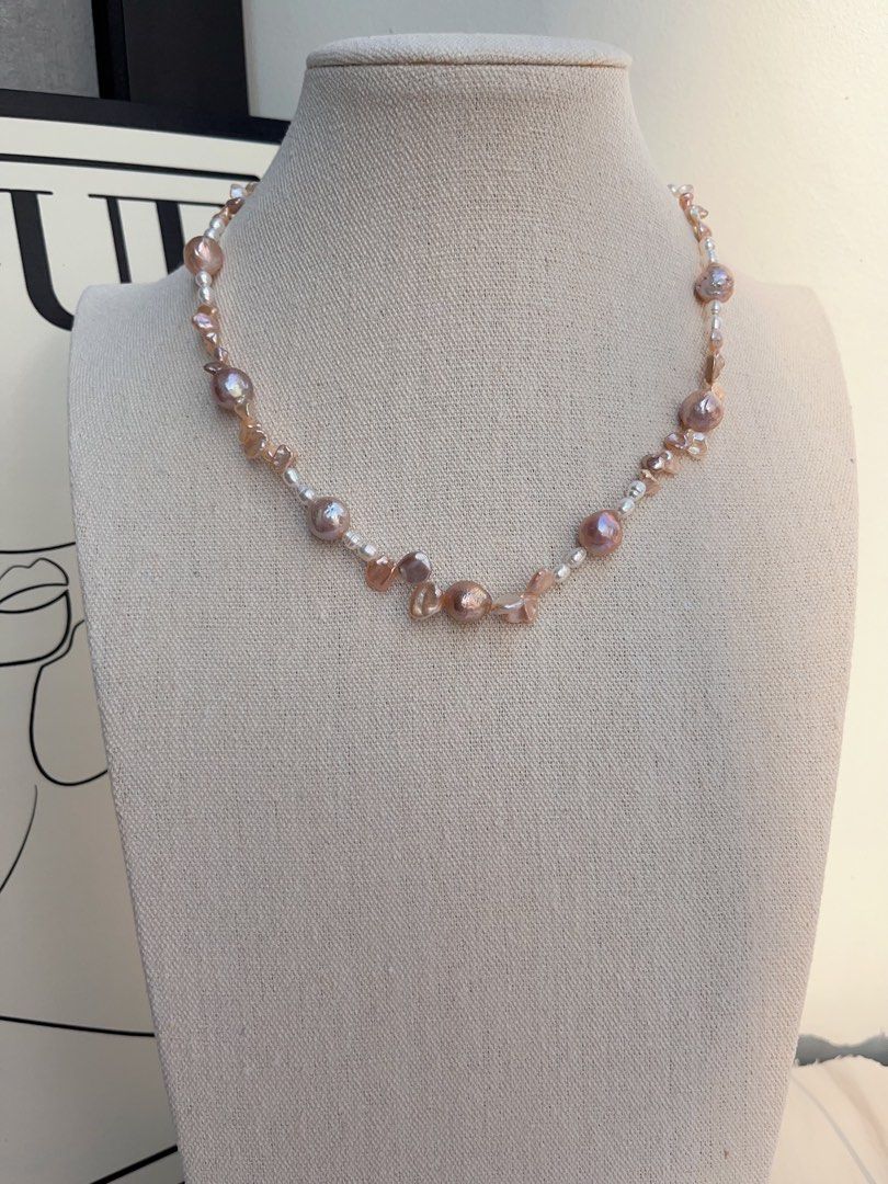 #PN1050 Freshwater Pearl Necklace | 10mm Round Baroque | 48cm Long| Lustrous Petals| Please Yourself | Christmas 🤶 Gift