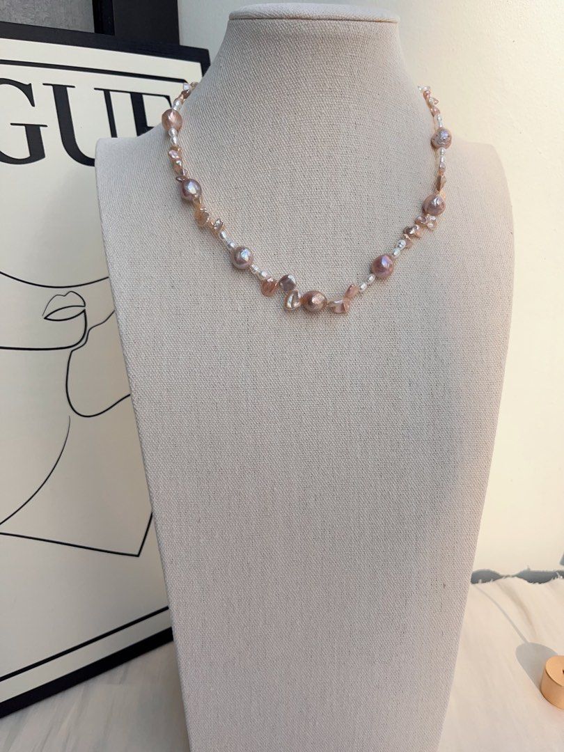 #PN1050 Freshwater Pearl Necklace | 10mm Round Baroque | 48cm Long| Lustrous Petals| Please Yourself | Christmas 🤶 Gift