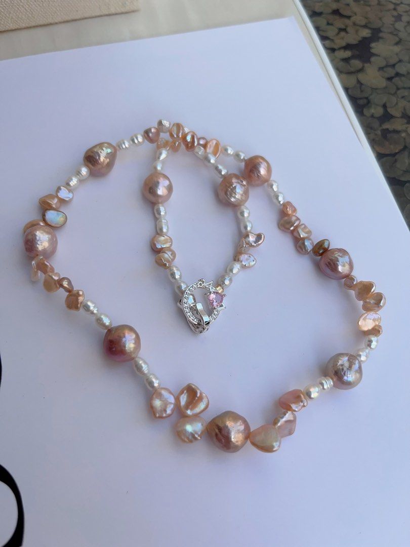 #PN1050 Freshwater Pearl Necklace | 10mm Round Baroque | 48cm Long| Lustrous Petals| Please Yourself | Christmas 🤶 Gift