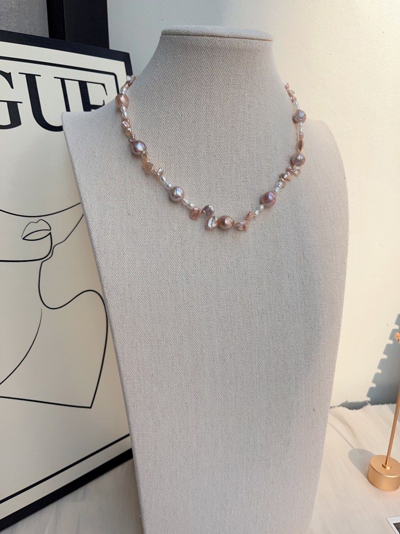 #PN1050 Freshwater Pearl Necklace | 10mm Round Baroque | 48cm Long| Lustrous Petals| Please Yourself | Christmas 🤶 Gift