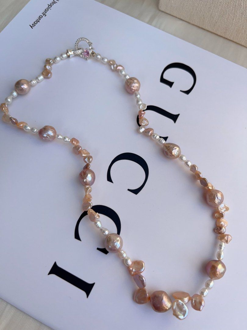 #PN1050 Freshwater Pearl Necklace | 10mm Round Baroque | 48cm Long| Lustrous Petals| Please Yourself | Christmas 🤶 Gift