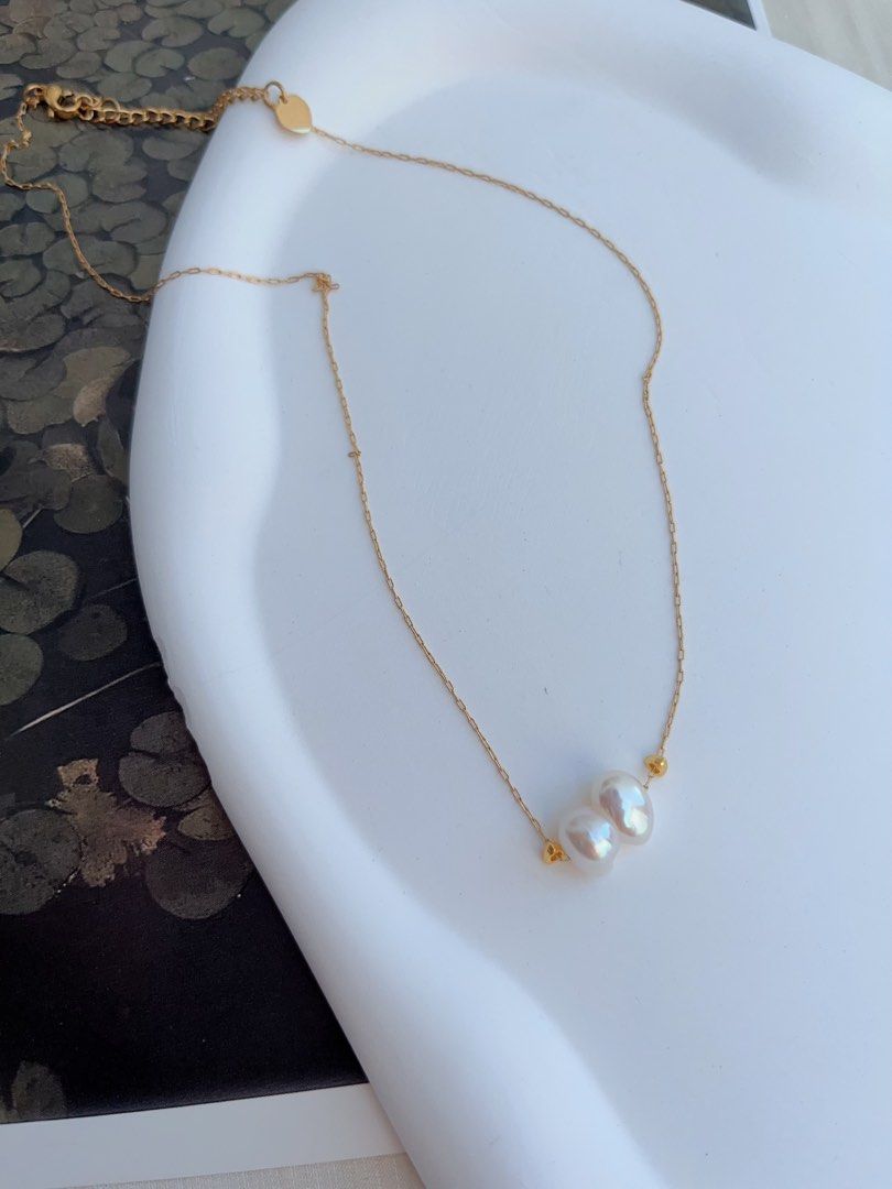 #PN1053 Freshwater Pearl Necklace | Your ❤️ & My ❤️ | Perfect Gift for Her| 心连心| Heart to Heart|Natural Shape |Christmas Gifts 🎁