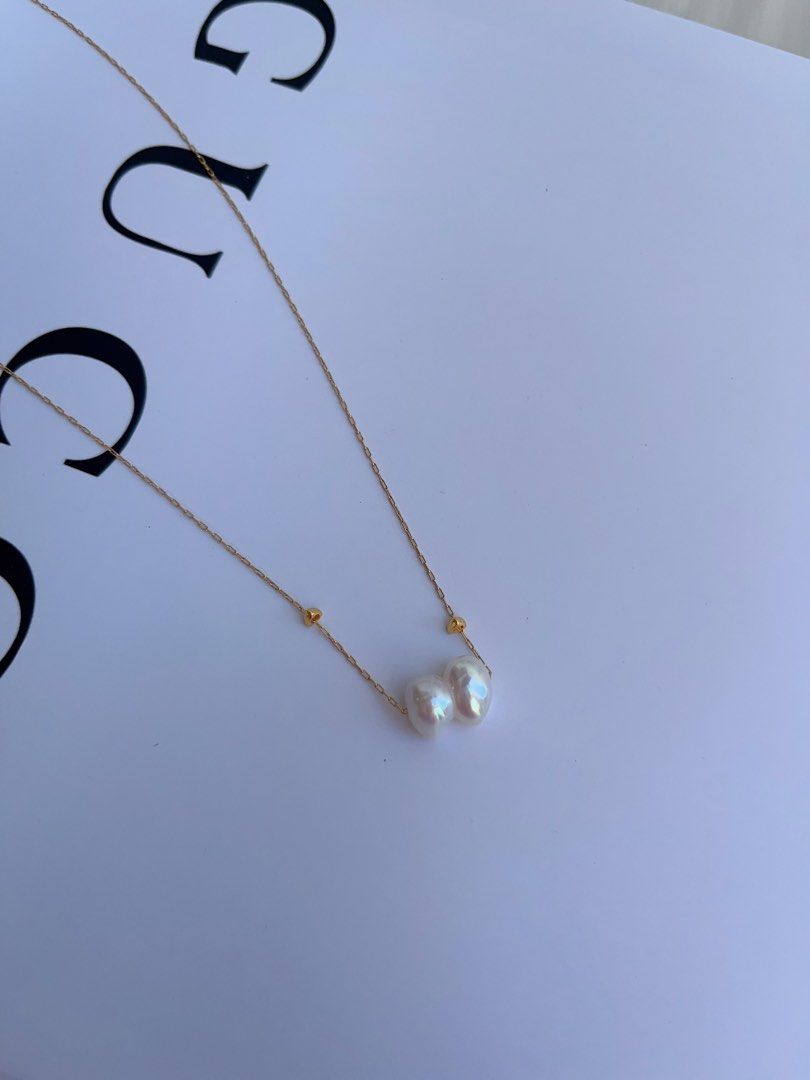 #PN1053 Freshwater Pearl Necklace | Your ❤️ & My ❤️ | Perfect Gift for Her| 心连心| Heart to Heart|Natural Shape |Christmas Gifts 🎁