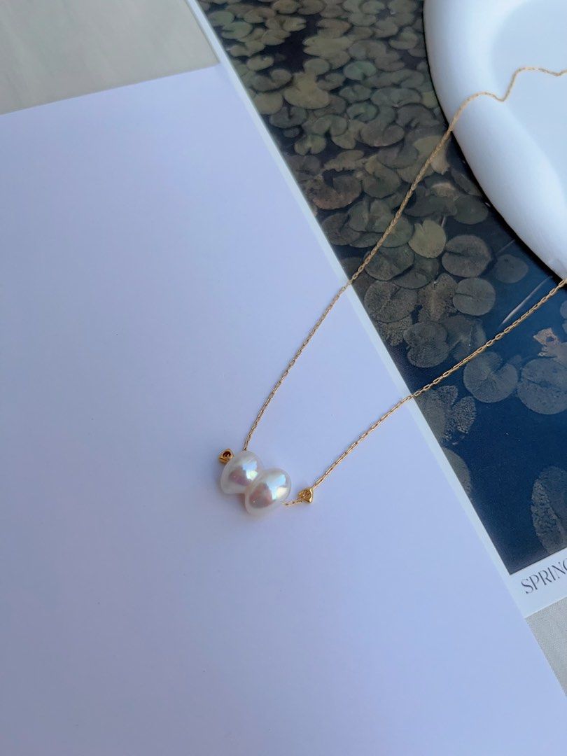 #PN1053 Freshwater Pearl Necklace | Your ❤️ & My ❤️ | Perfect Gift for Her| 心连心| Heart to Heart|Natural Shape |Christmas Gifts 🎁