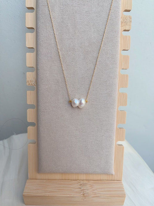 #PN1053 Freshwater Pearl Necklace | Your ❤️ & My ❤️ | Perfect Gift for Her| 心连心| Heart to Heart|Natural Shape |Christmas Gifts 🎁