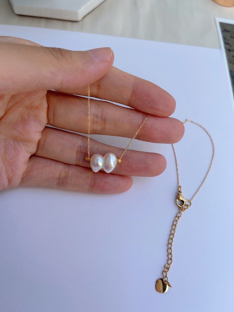 #PN1053 Freshwater Pearl Necklace | Your ❤️ & My ❤️ | Perfect Gift for Her| 心连心| Heart to Heart|Natural Shape |Christmas Gifts 🎁