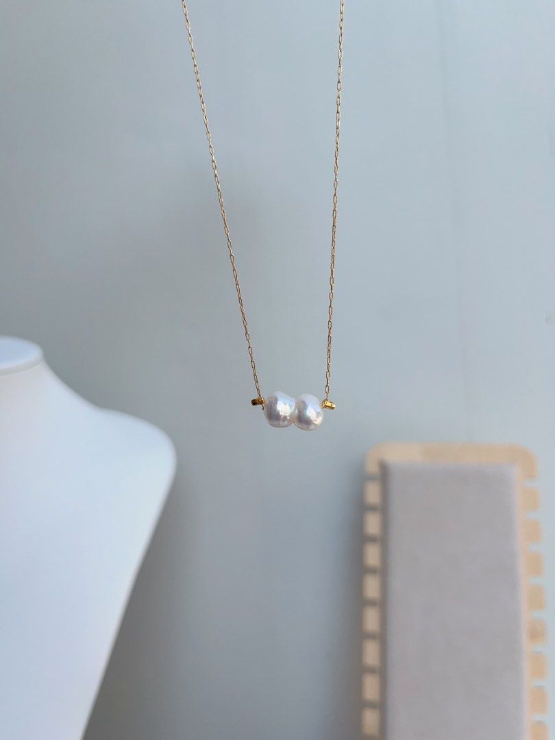 #PN1053 Freshwater Pearl Necklace | Your ❤️ & My ❤️ | Perfect Gift for Her| 心连心| Heart to Heart|Natural Shape |Christmas Gifts 🎁