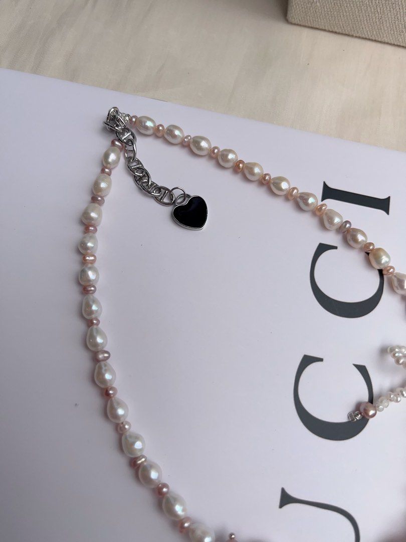 #PN1069 [Floral Series] Freshwater Pearl Necklace | Wisteria| Fishtail Baroque | Baby Pearl Bow Tie Structure | Lustrous | 40+5cm| Natural Defects| You Take The Dominance