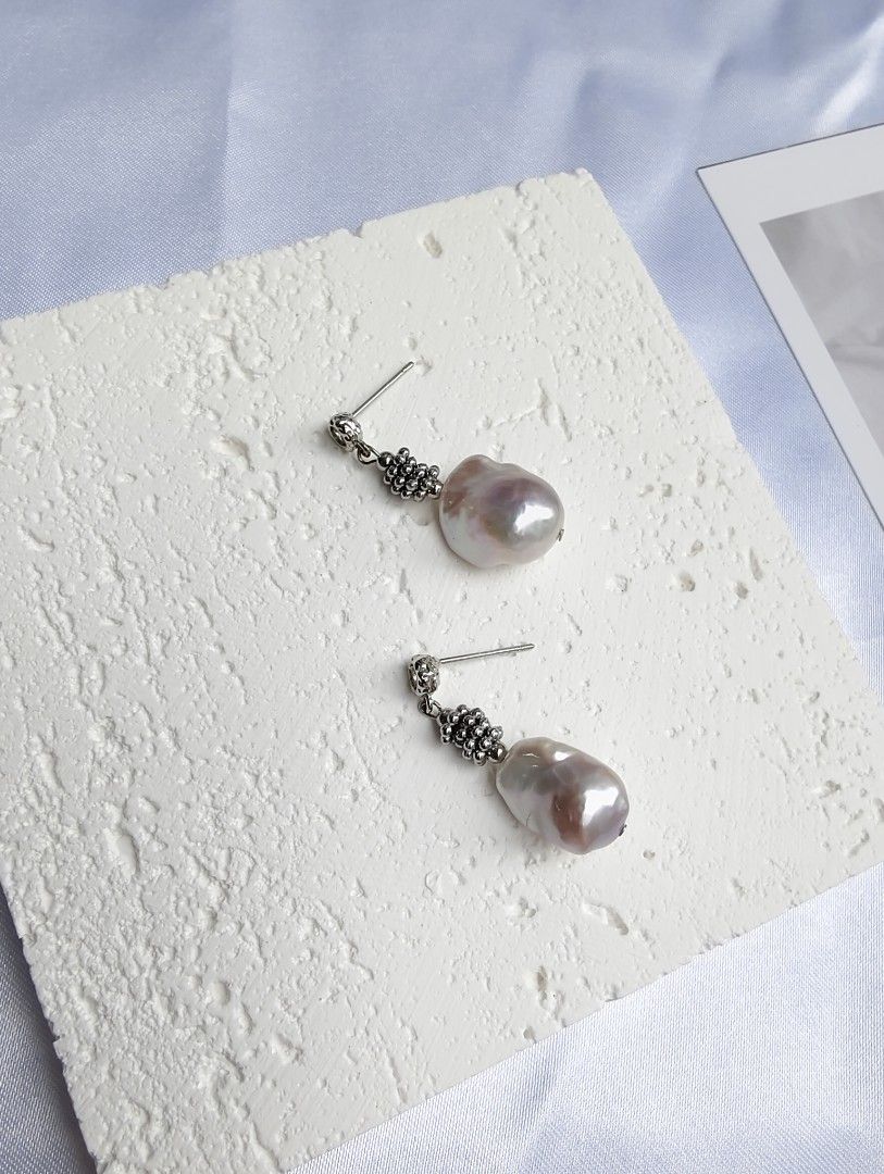 #PN1091 Freshwater Pearl Necklace & Bracelet & Earrings Set| Small Fishtail Baroque Pearl| Vintage Style| Can Connect to Wear| Half Chain| Special Treat to Yourself| Christmas Gift 💐