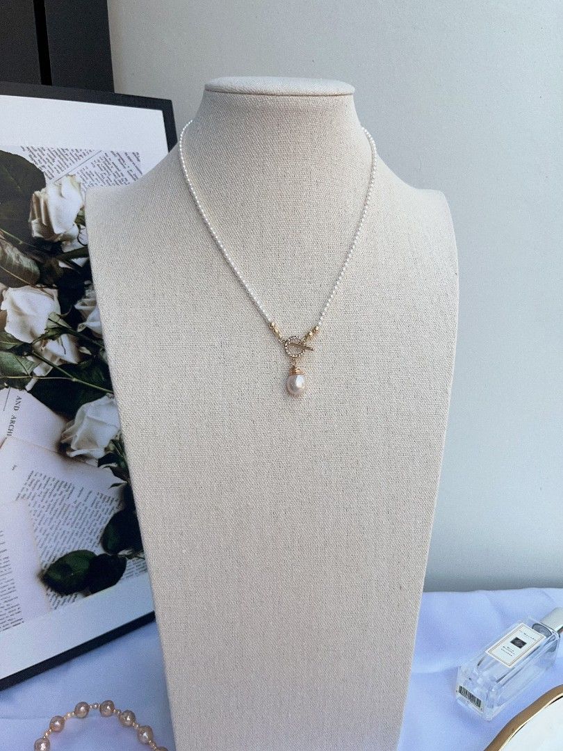 #PN1093 Freshwater Pearl Necklace & Bracelet & Earrings Set|4-pcs Set| Purple Golden Wrinkle Baroque Pearl 9-11.5mm| Metallic Lustre| 2.8mm Baby Pearl Necklace| Zircon OT Clasp Perfect Gift 🎁 To Acknowledge Yourself