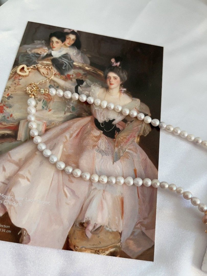 #PN1120 [Floral Series] Freshwater Pearl Necklace| 43+5cm| 4mm Wrinkle Baroque Pearl| 20mm Big Lustrous Petals| Chunky Floral| Heart 💕 Clasp| Dancing Flowers at Your Neck