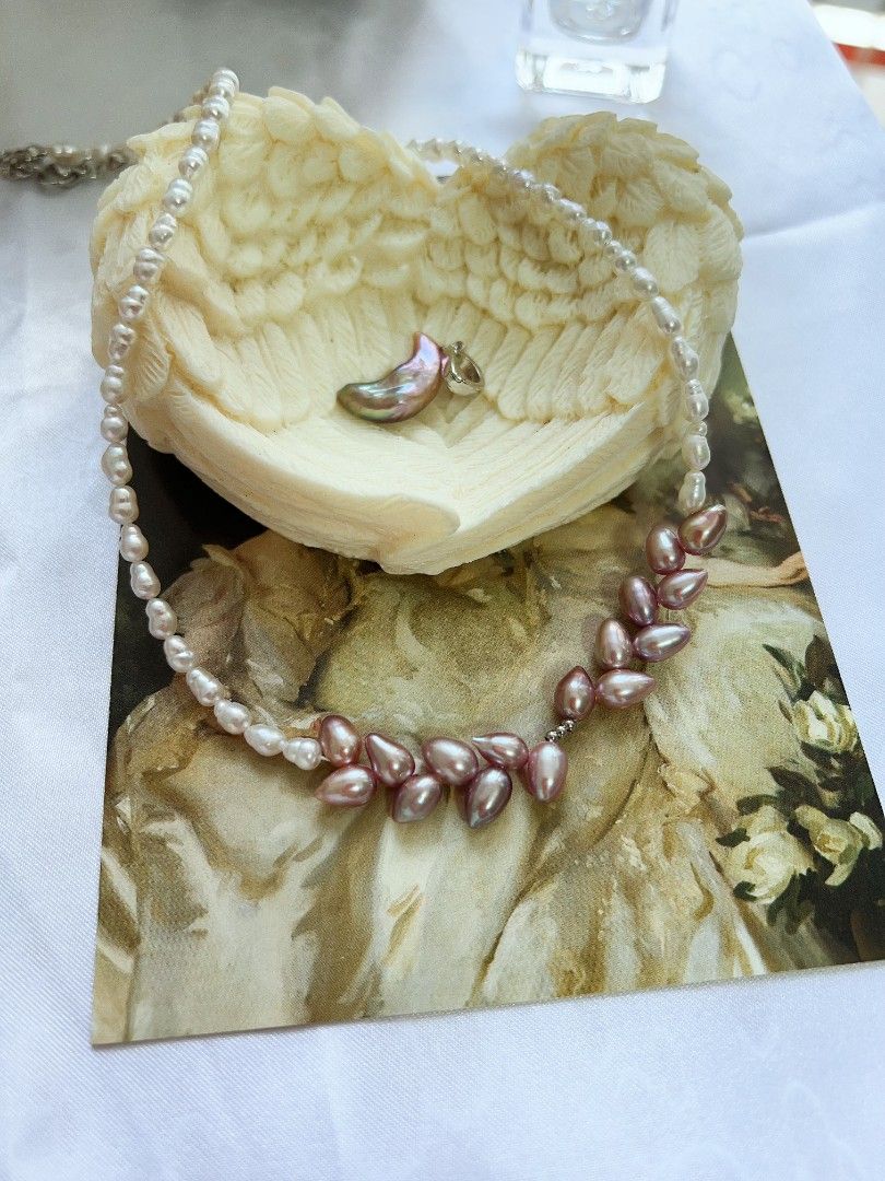 #PN1164 Freshwater Pearl Necklace| Moonlight Sonata| Wheat Ear Design| Detachable Pendant| Excellent Lustre| Versatile| Low Key Styling| Christmas Gift 💐