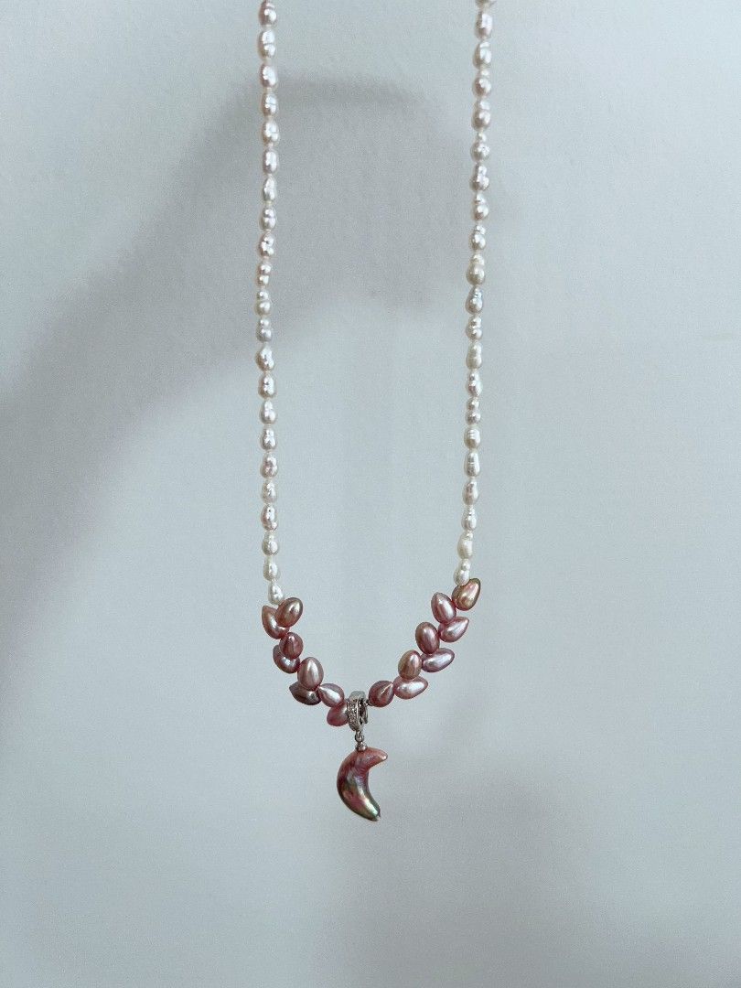 #PN1164 Freshwater Pearl Necklace| Moonlight Sonata| Wheat Ear Design| Detachable Pendant| Excellent Lustre| Versatile| Low Key Styling| Christmas Gift 💐