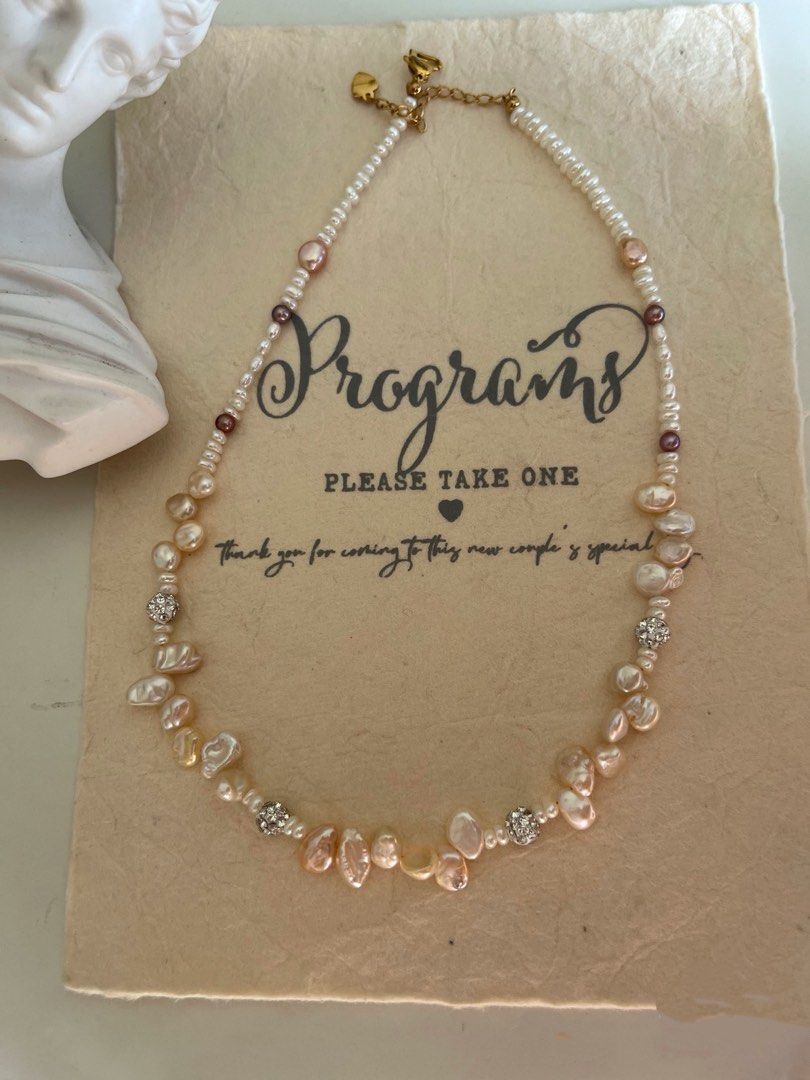 #PN626 Freshwater Pearl Necklace | Champagne Gold Lustre| Baby Petal Pearl | Lustrous