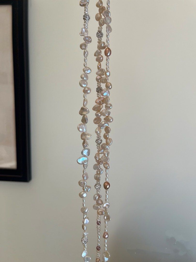 #PN626 Freshwater Pearl Necklace | Champagne Gold Lustre| Baby Petal Pearl | Lustrous