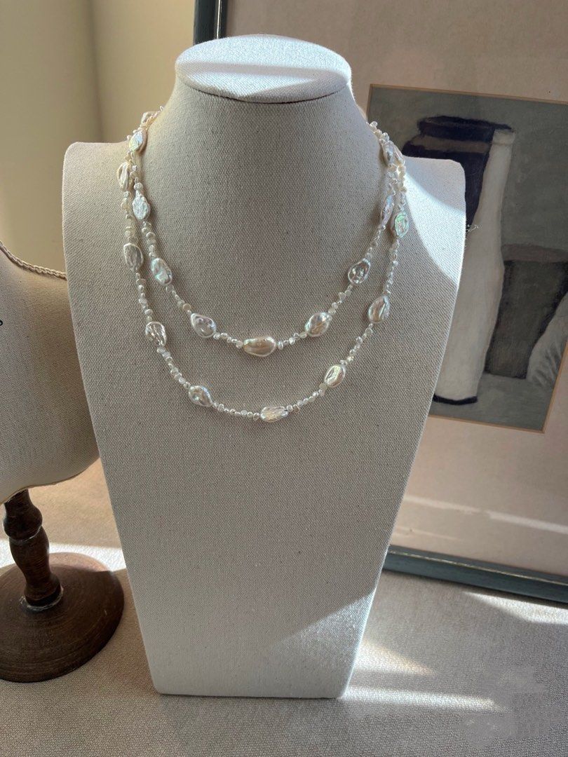 #PN627 Freshwater Pearl Necklace | Candy Paper Baroque Pearl| Lustrous | Removable Pendant