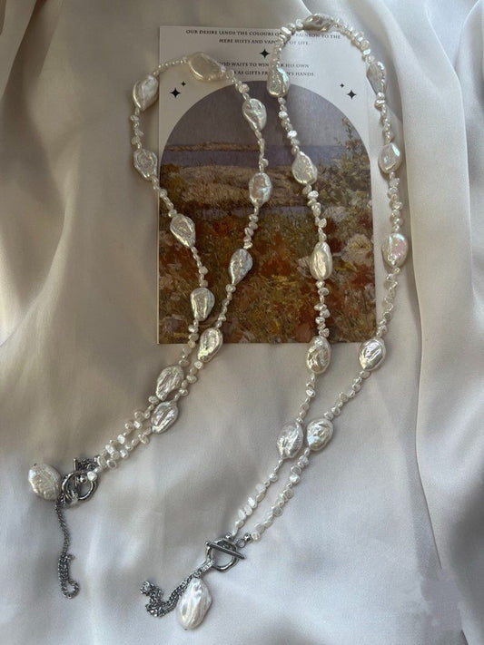 #PN627 Freshwater Pearl Necklace | Candy Paper Baroque Pearl| Lustrous | Removable Pendant