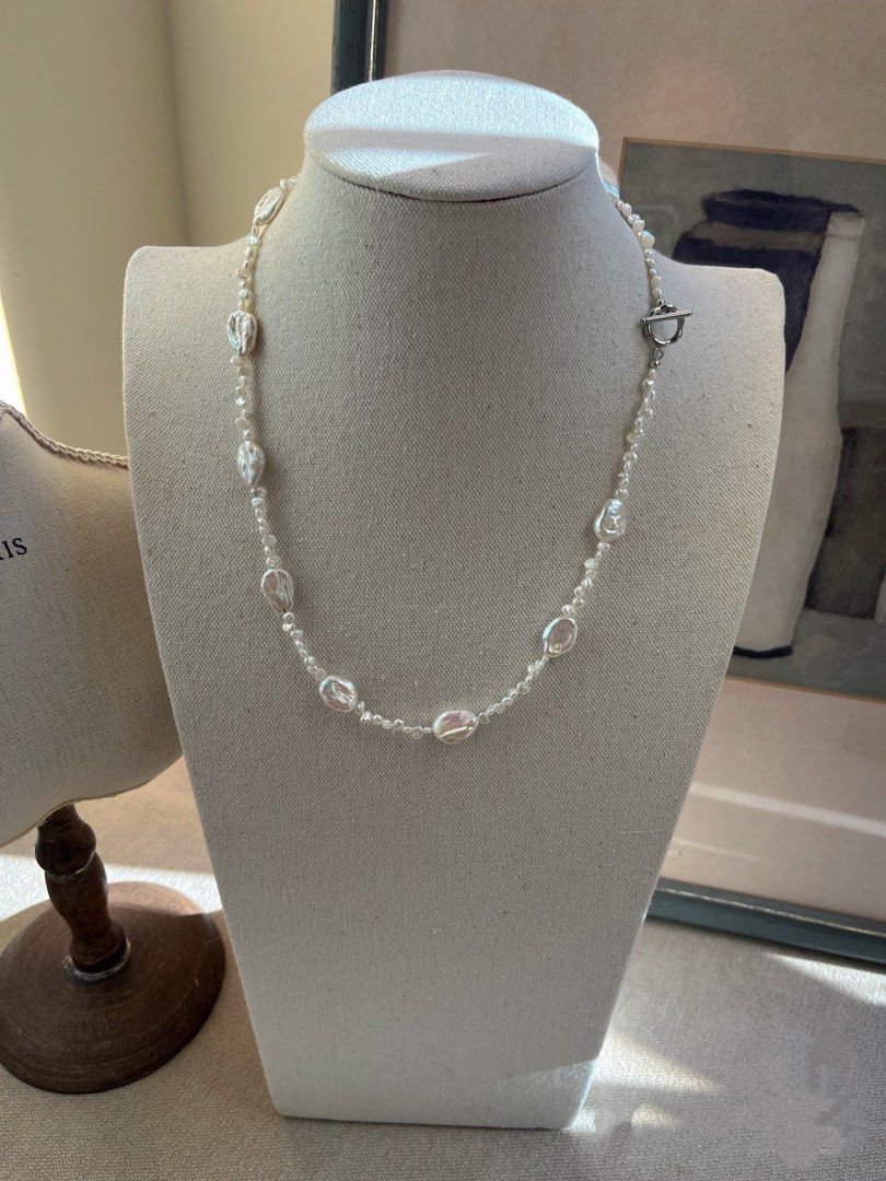 #PN627 Freshwater Pearl Necklace | Candy Paper Baroque Pearl| Lustrous | Removable Pendant