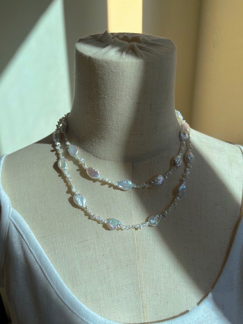 #PN627 Freshwater Pearl Necklace | Candy Paper Baroque Pearl| Lustrous | Removable Pendant