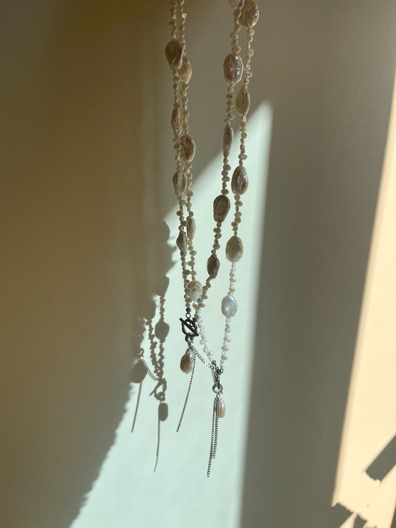 #PN627 Freshwater Pearl Necklace | Candy Paper Baroque Pearl| Lustrous | Removable Pendant