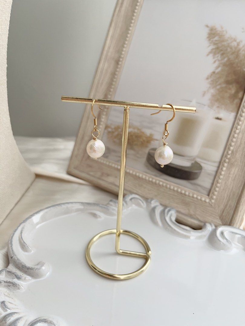 #PN651 Freshwater Pearl Necklace & Earrings Set| Big Size Pearl 10mm| Natural Flaws| Lustrous | Titanium Earrings| OT Clasp