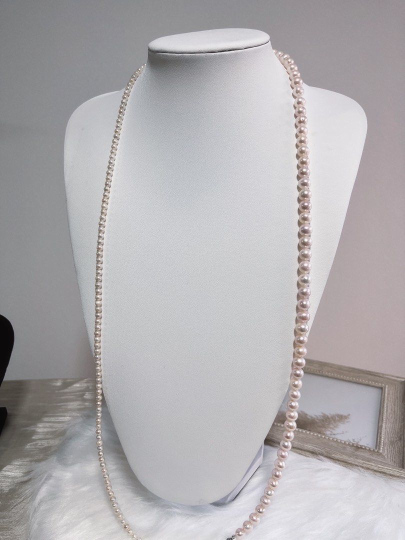 #PN652 Freshwater Pearl Necklace | Double Layered | High Quality | Lustrous | Baby Pearl| Pink Lustre| Multi Wear| Can Wear Separately